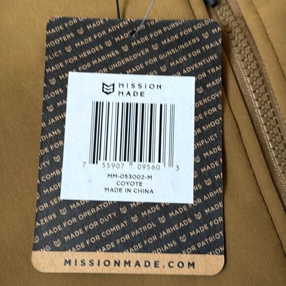 Mission Made Soft Shell men’s Jacket Coyote Color size M NWT in packaging - Picture 6 of 7